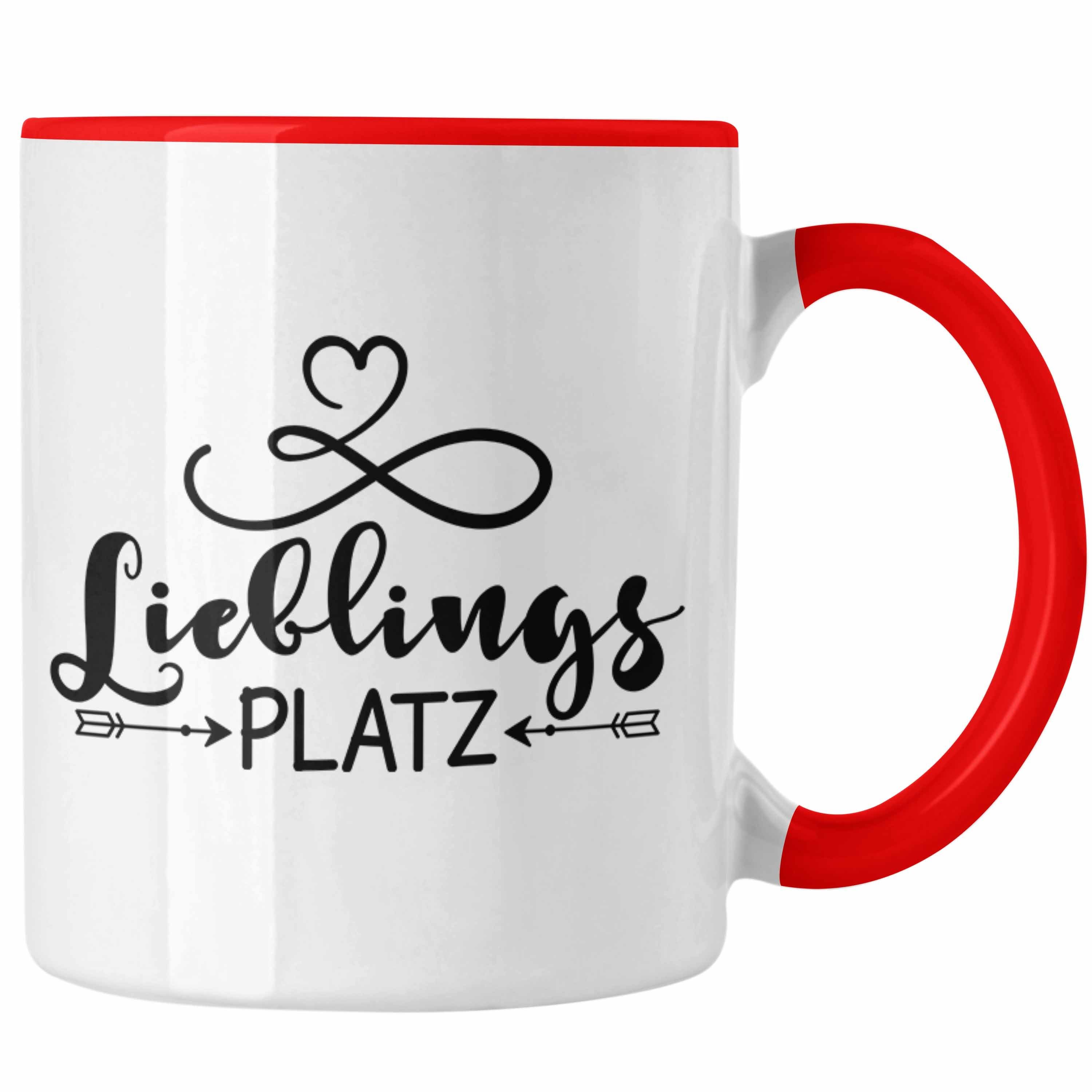 Trendation Tasse Trendation - Lieblings-Platz Tasse Geschenk für Zuhause Neue Wohnung Büro Geschenkidee Rot