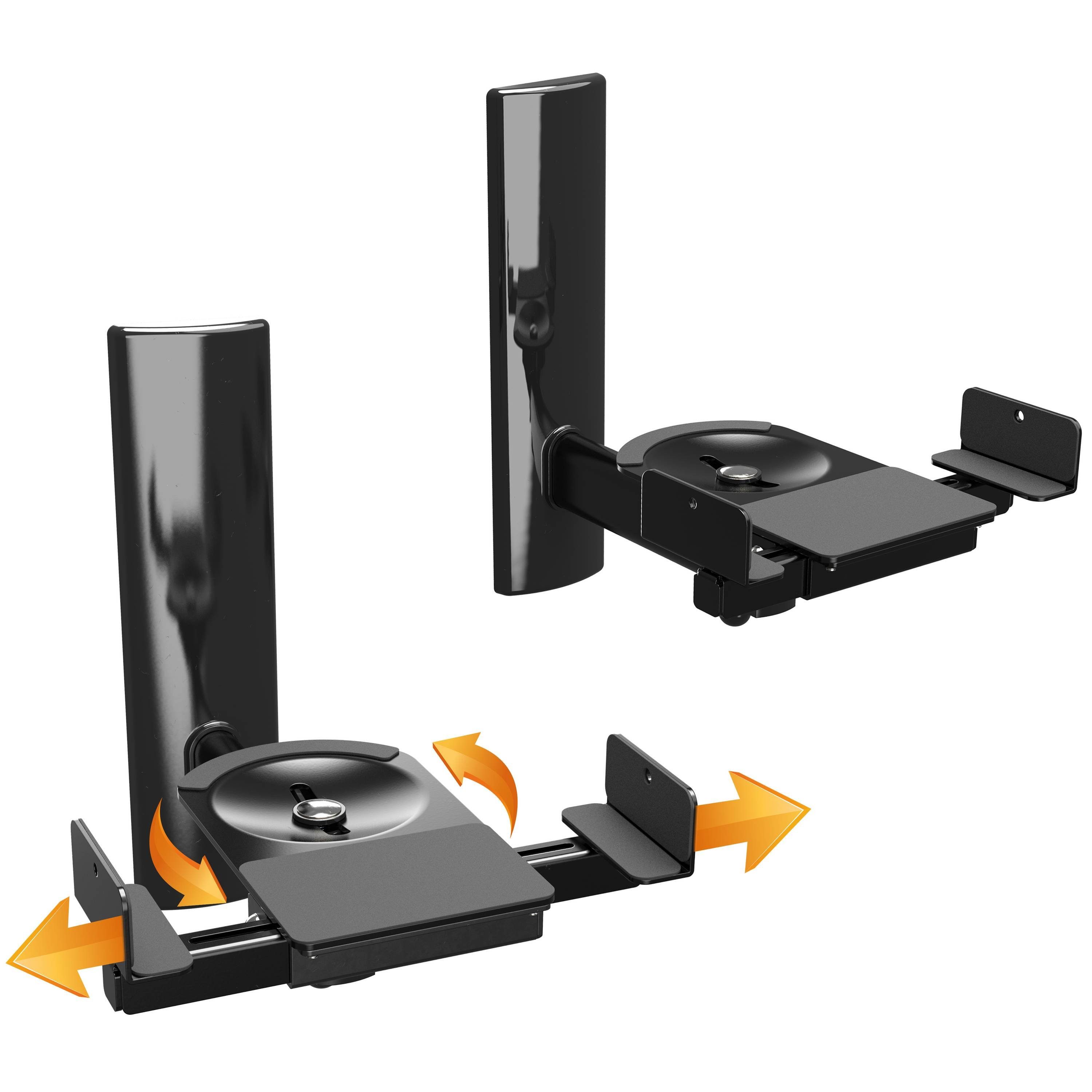 RICOO LH023-B Lautsprecher-Wandhalterung, (2x universal Wandhalter für Lautsprecher Boxen schwenkbar neigbar)