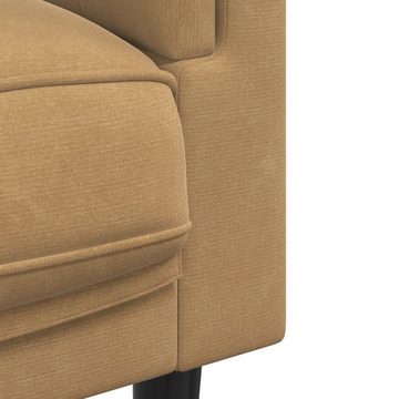 vidaXL Sofa 3-tlg. Sofagarnitur mit Kissen Braun Samt