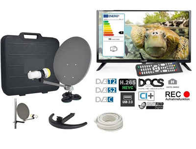 Microelectronic EasyFind Traveller Kit II TV Camping Komplettset 19 Zoll (48cm, Triple Camping Sat-Anlage