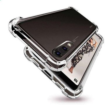 CoolGadget Handyhülle Anti Shock Rugged Case für Huawei P20 5,8 Zoll, Slim Cover mit Kantenschutz Schutzhülle für P20 Hülle Transparent