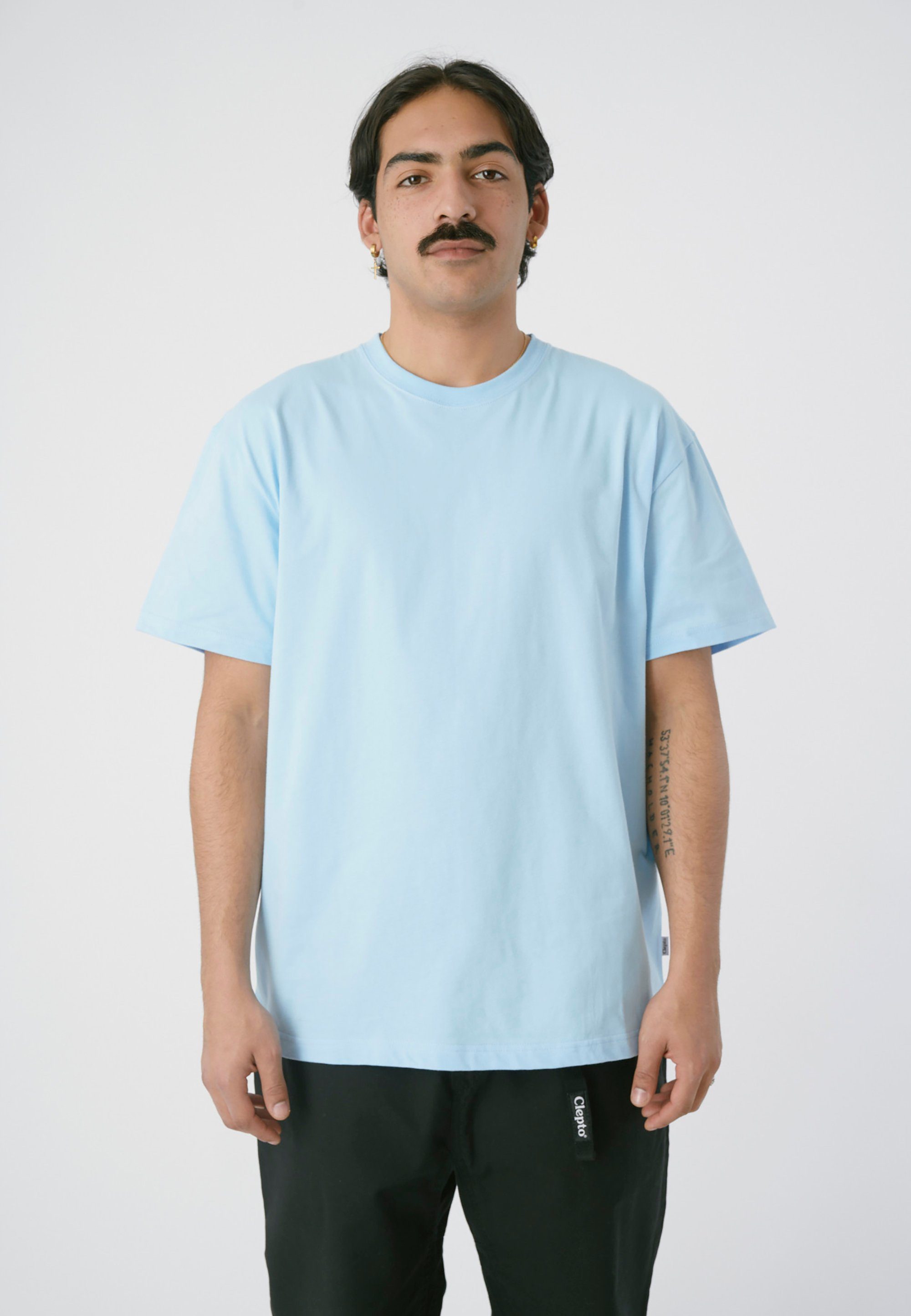 Cleptomanicx T-Shirt Break Free mit lockerem Schnitt hellblau