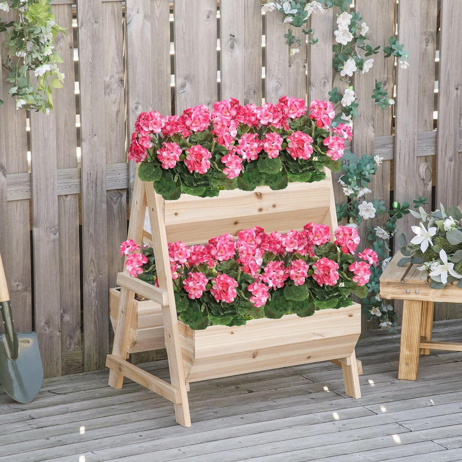 Kunstblumenstrauß Künstliche Geranienblumen UV-beständig, lebensechte Simulation, Diwzbyn