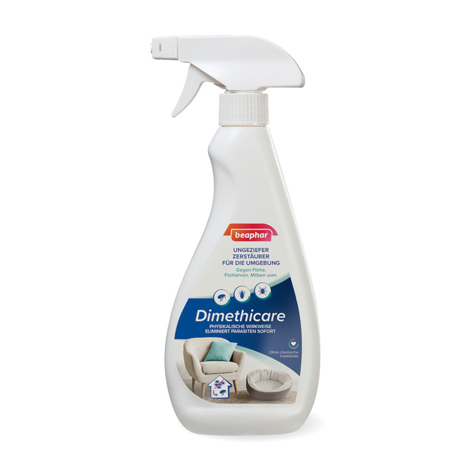 beaphar Insektenspray Dimethicare Ungeziefer Zerstäuber, 500 ml, 500 ml, Frei von chemischen Insektiziden und Pestiziden