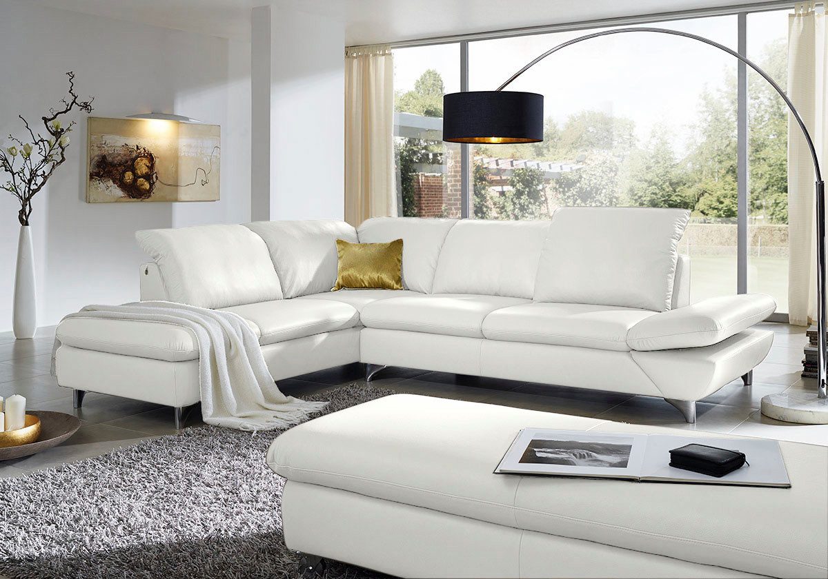 W.SCHILLIG Ecksofa Taoo, elegant und zeitlos, bequem, L-Form, Breite 296cm, mit Sitziefenverstellung & Kopfteilverstellung