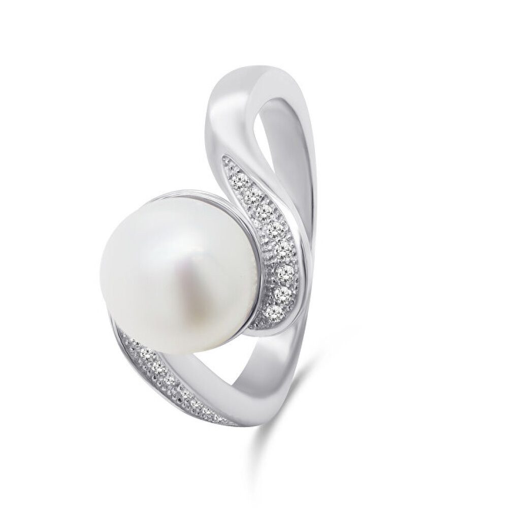 Brilio Silver Fingerring Charming silver ring with real pearl RI061W - Circuit: 54 mm
