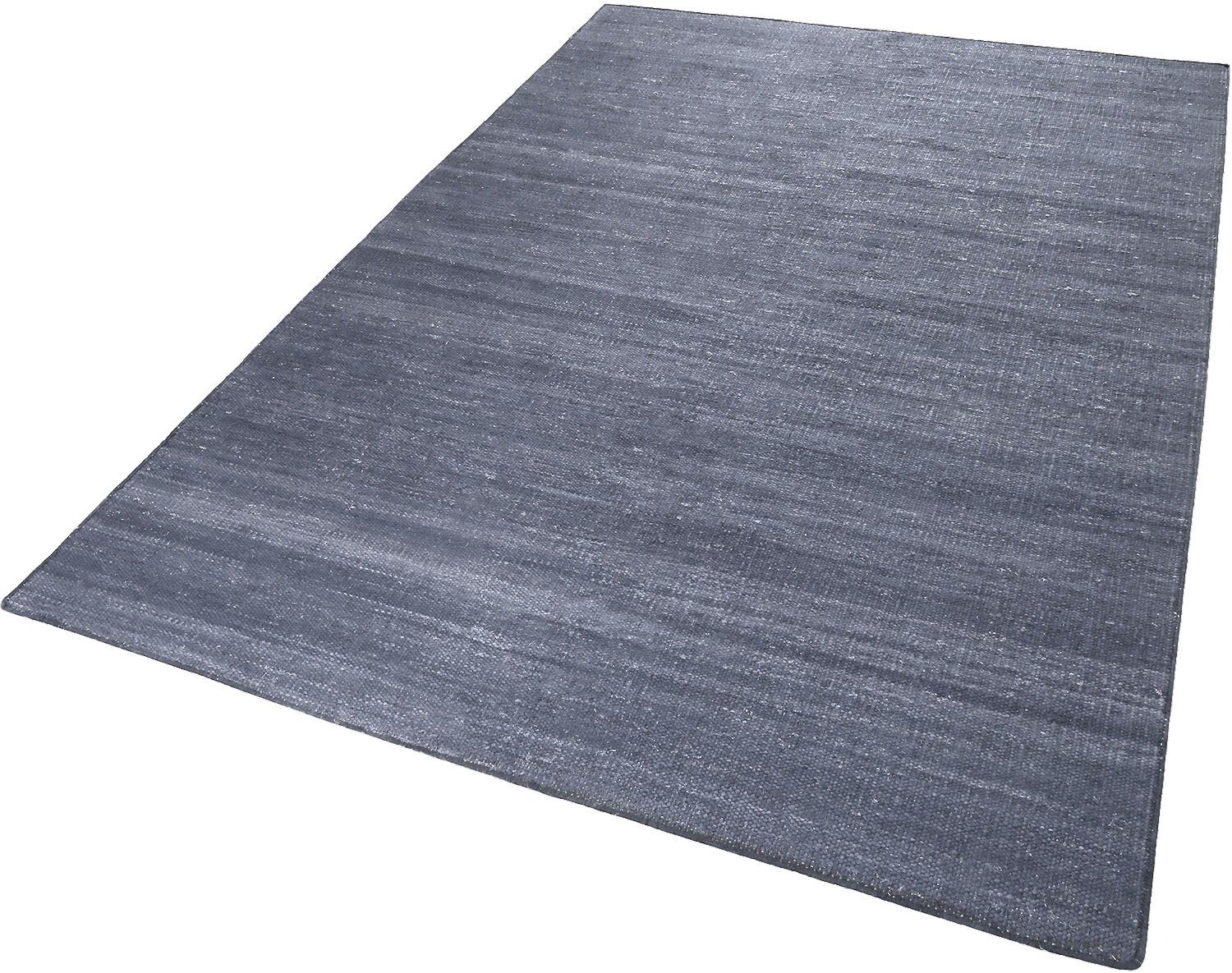 Teppich Rainbow Kelim, Esprit, rechteckig, Höhe: 5 mm, Flachgewebe aus 100% Baumwolle, Wohnzimmer, Kinderzimmer, einfarbig blau/grau | Kurzflor-Teppiche