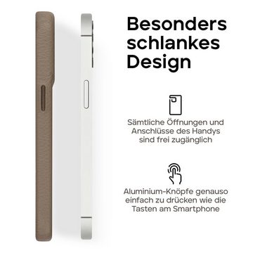 wiiuka Smartphone-Hülle Hülle für iPhone 15 Plus Handyhülle Leder Case Lederhülle, Handgefertigt - Deutsches Leder, Premium Case