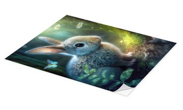 Posterlounge Wandfolie Dolphins DreamDesign, Niedliches Kaninchen im Wald, Babyzimmer Digitale Kunst