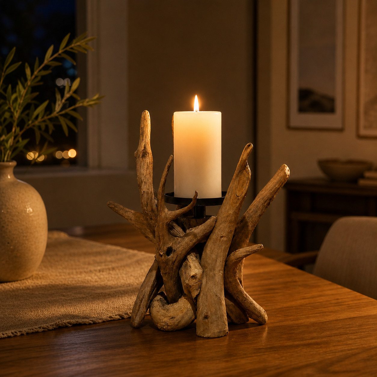 Möbel Bressmer Kerzenständer VILLA Kerzenständer aus Wurzelholz, rustikal & handgefertigt