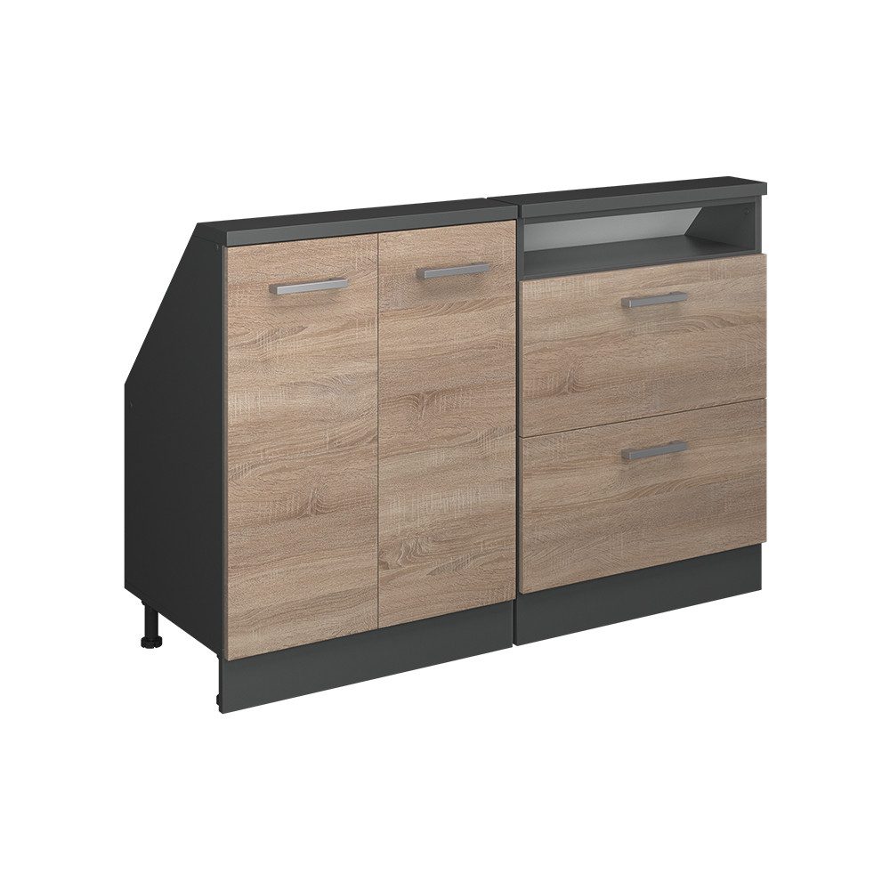 Vicco Unterschrank R-Line, Sonoma/Anthrazit, 120 cm günstig online kaufen