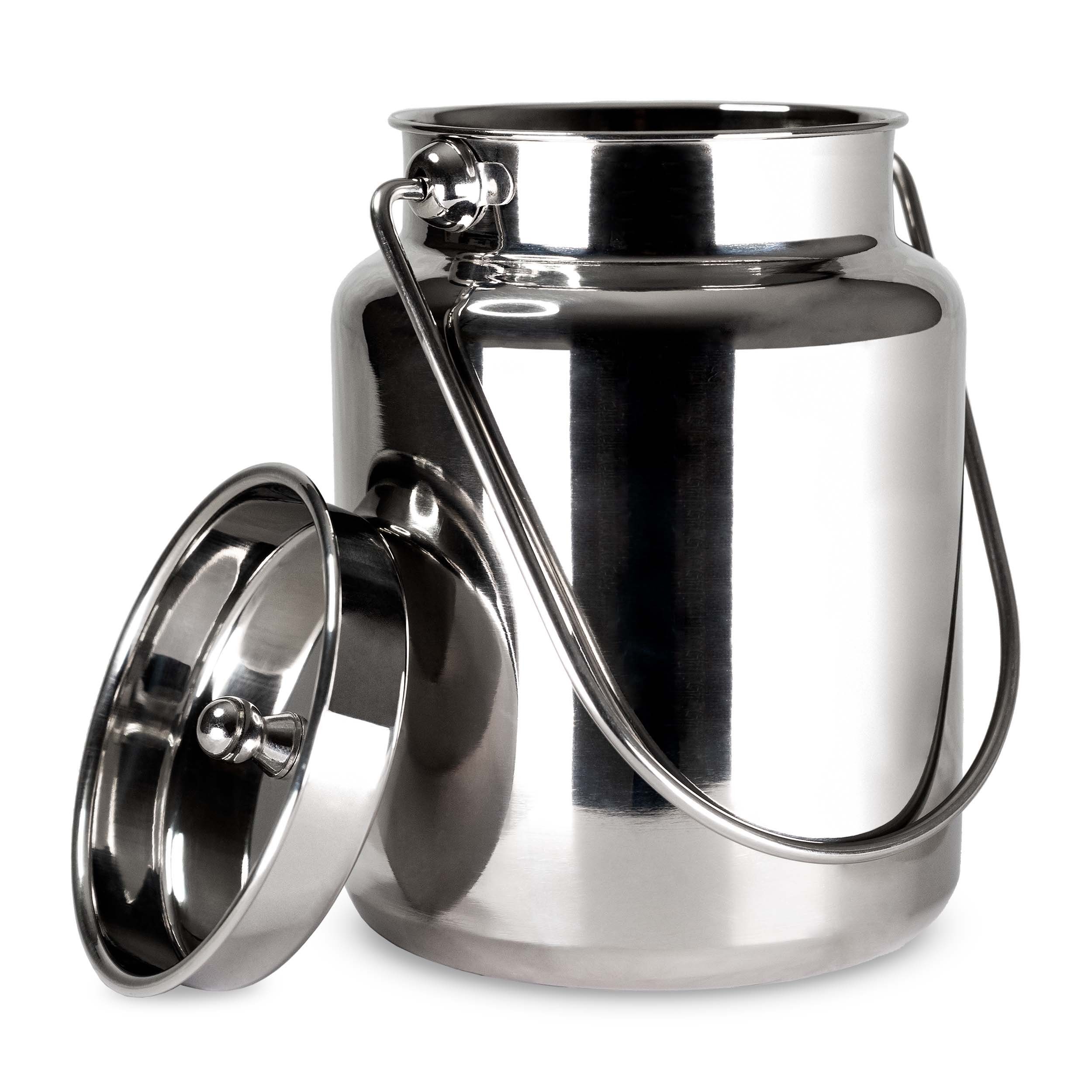 KAESE-SELBER.DE Milchkanne kaese-selber.de - Milchkanne Premium 5 Liter (Edelstahl), 5 l, Rostfreier Edelstahl