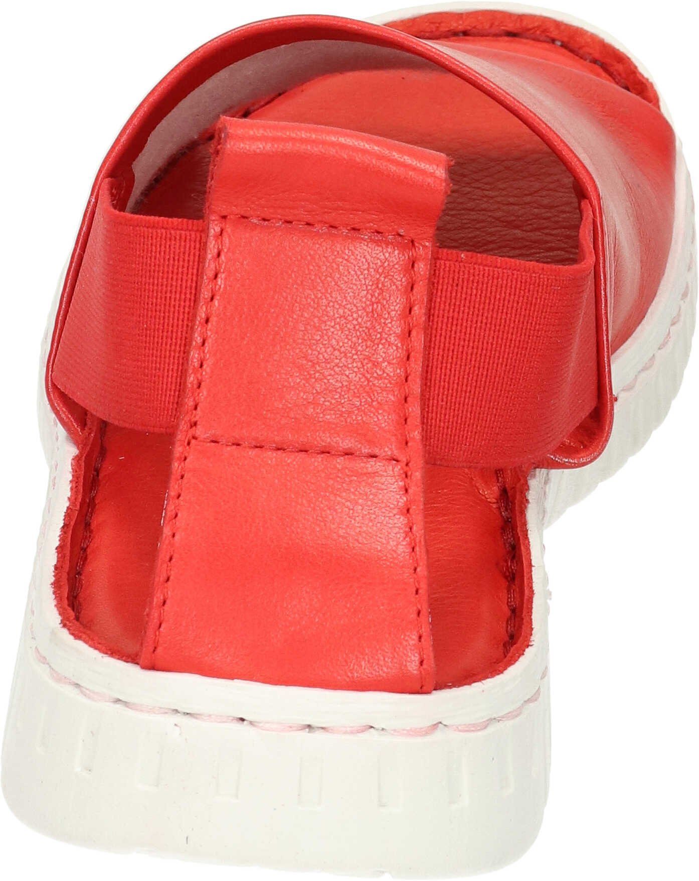 Sandalen rot Manitu echtem Leder Keilsandalette aus