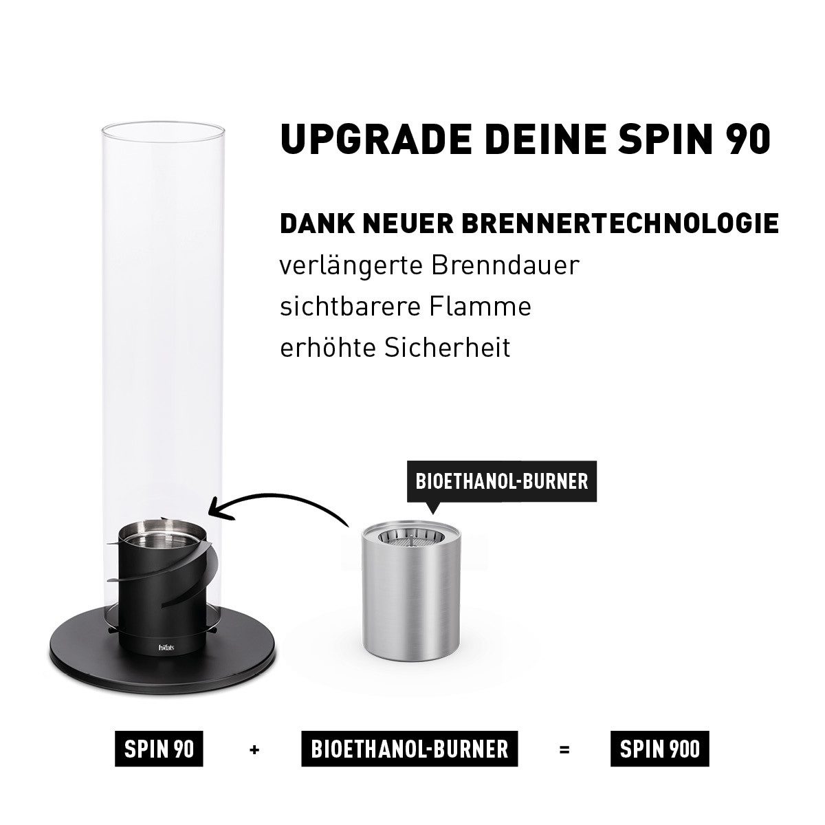 höfats Tischfeuer Bioethanol-Burner (ermöglicht Gebrauch von höfats flüssig Bioethanol, längere Brenndauer und hellere Flamme, ersetzt Gelbrennstoffdose von SPI – Bild 3 von 5