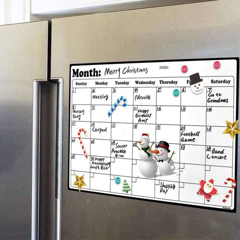 Lubgitsr Memoboard Magnetisches Whiteboard Kühlschrank organisiert für Monatsplanungen, (1-tlg)