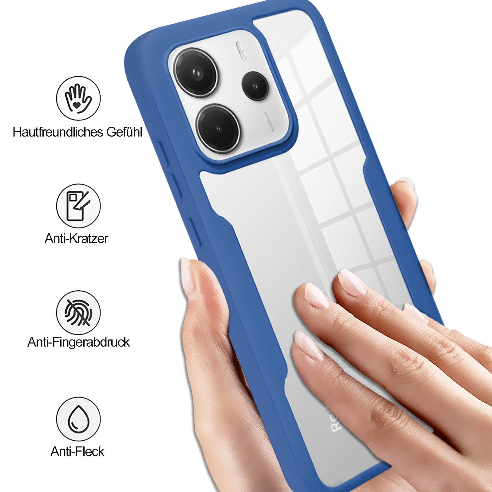 betterfon Handyhülle für Xiaomi Redmi Note 14 4G TPU Schutzcase, 2-teiliges 360 Grad Case mit Rundumschutz und Displayschutz – Bild 5 von 5