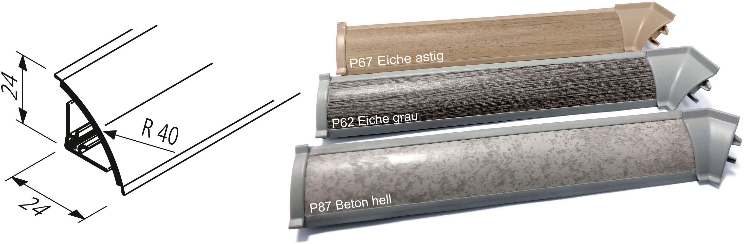 individuell zwei 300/400, astig Trea Längen, Express MDF-Trägerplatte, eiche Abschlussleiste kürzbar in WAP Küchen