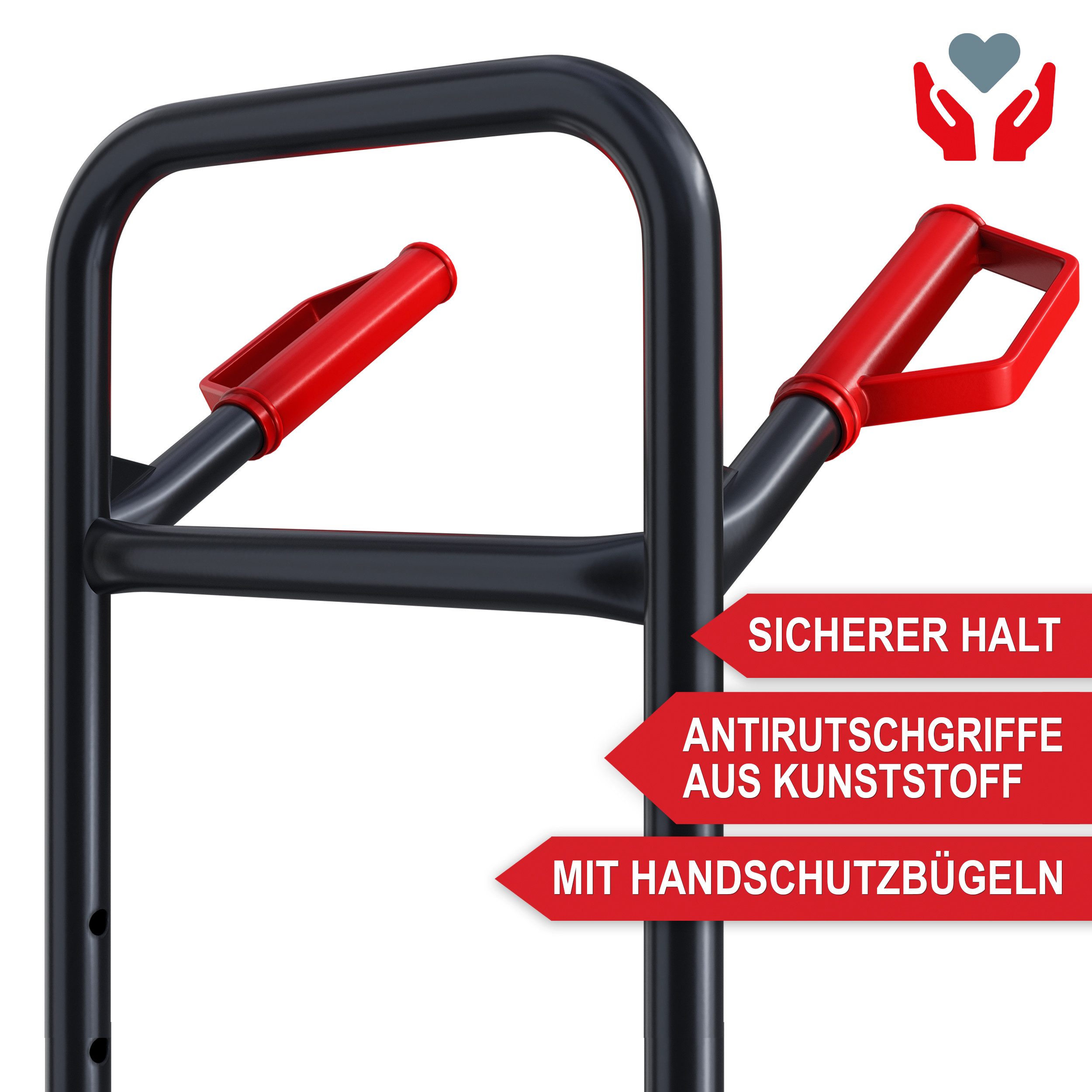 Onbest Sackkarre PREMIUM HT200 klappbar, 200 kg, lüftbefüllt, Stahlrahmen, 48x115x53 cm (BxHxT)