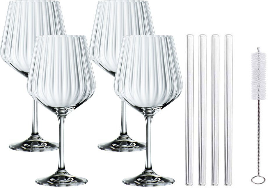 Nachtmann Weinglas »Tasted Good«, Kristallglas, (4x Gin&Tonic Glas, 4x  Glashalm, 1x Reinigungsbürste), 640 ml online kaufen | OTTO