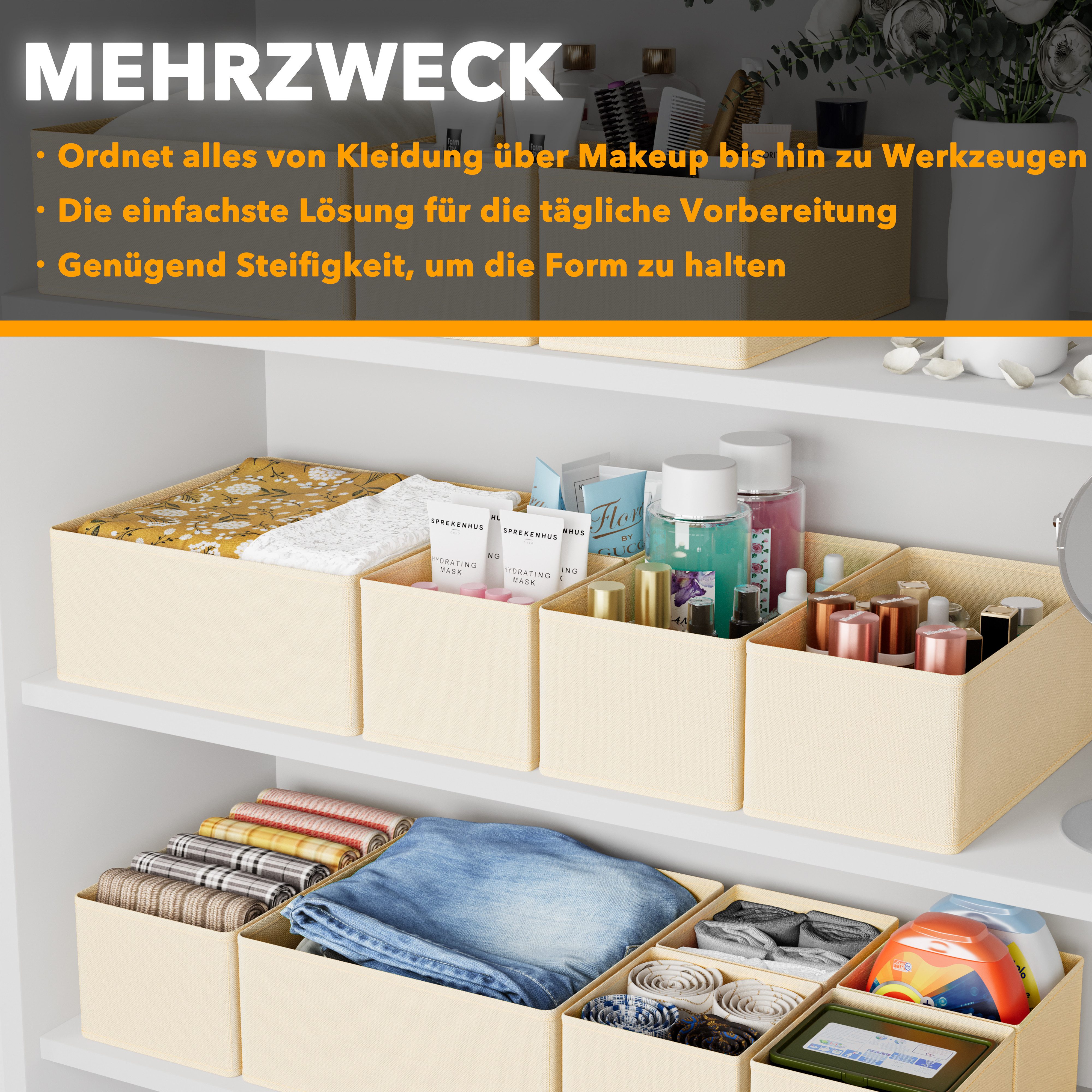 SpaceAid Auflagenbox 12 er Schubladen Organizer (Unterwäsche Organizer), Faltbare Aufbewahrungsbox Stoff – Bild 4 von 5