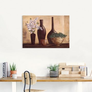Artland Leinwandbild Stillleben in Beige II, Vasen & Töpfe (1 St), auf Keilrahmen gespannt