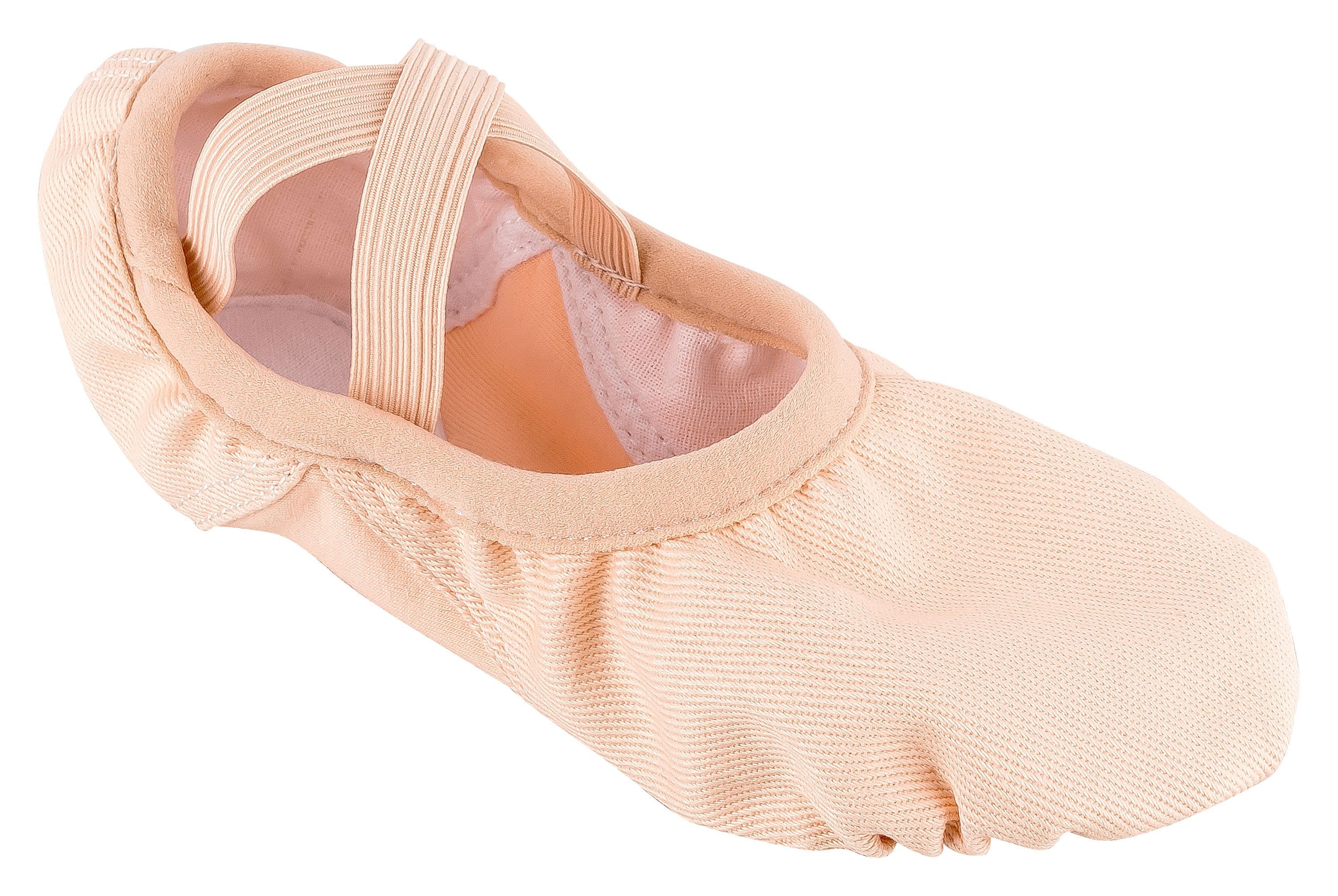 tanzmuster Ballettschuhe Mika mit Baumwoll-Stretcheinsatz Tanzschuh Ballettschläppchen für Kinder und Erwachsene – Bild 5 von 5