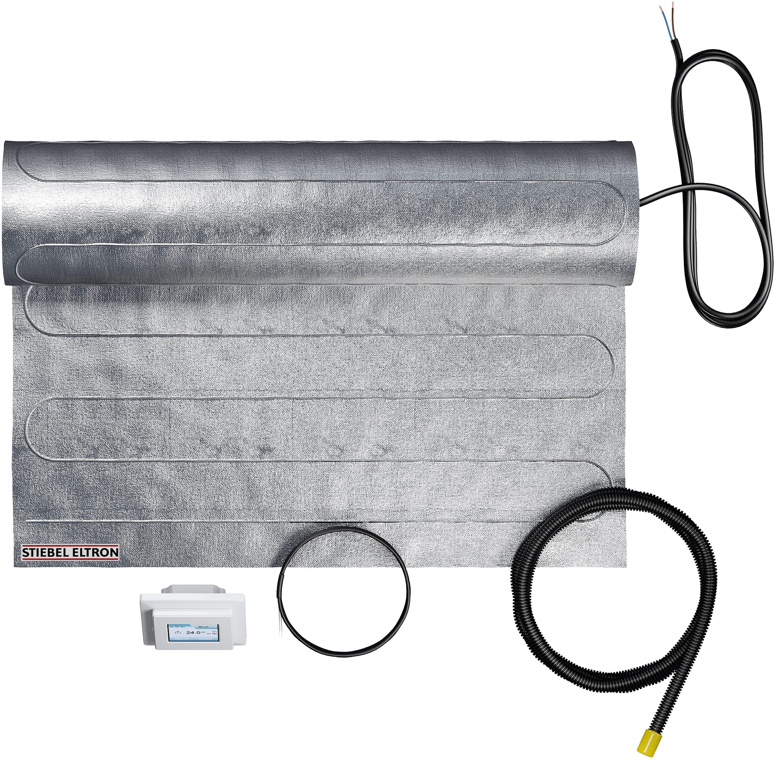STIEBEL ELTRON Fußbodenheizung FTD 140/8 Set Plus, elektrische Fußbodenheizung, für Laminat/Fertigparkett, Komplettset 8m², 140W/m², FTD 140/8 SetPlus