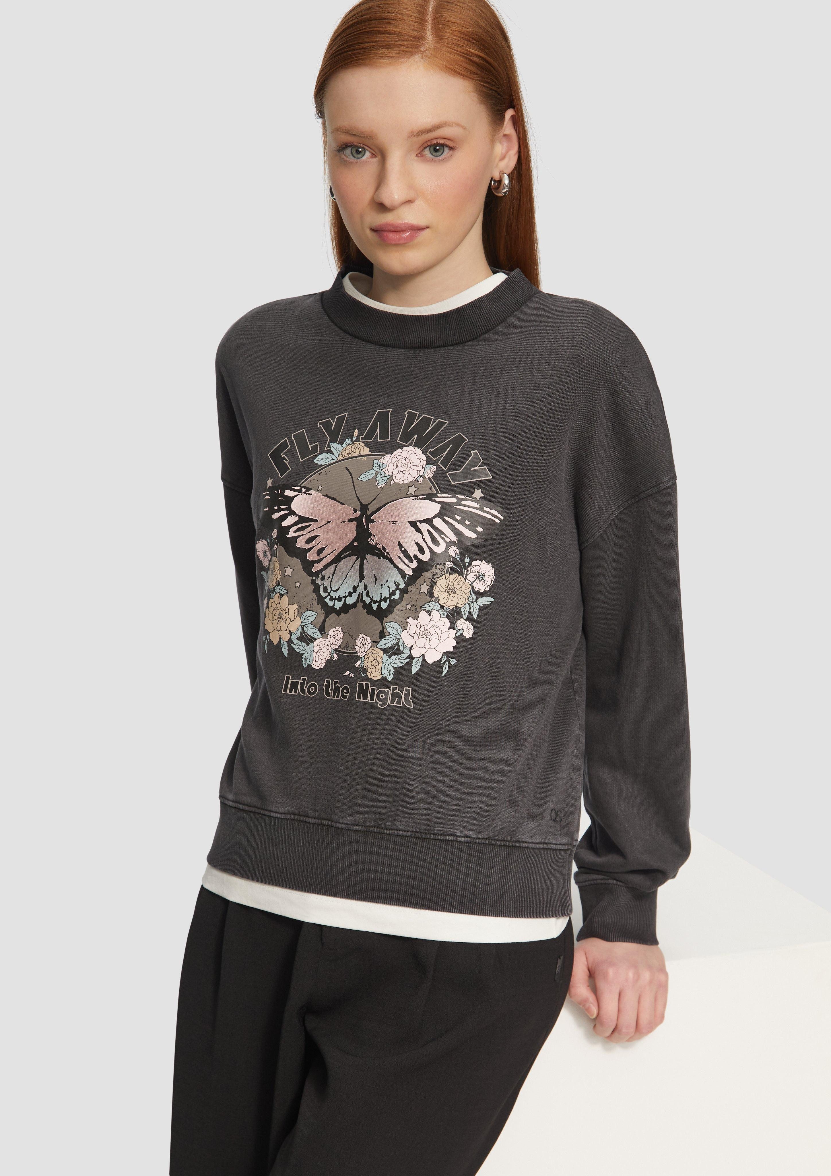 Sweatshirt Gewaschenes Sweatshirt mit Frontprint