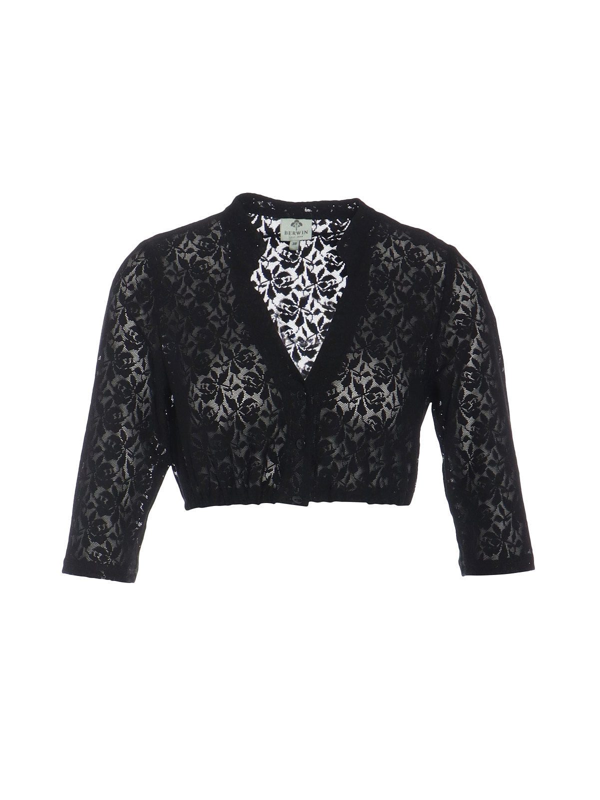 Dirndlbluse Elegante Spitzen-Dirndlbluse mit Stehkragen