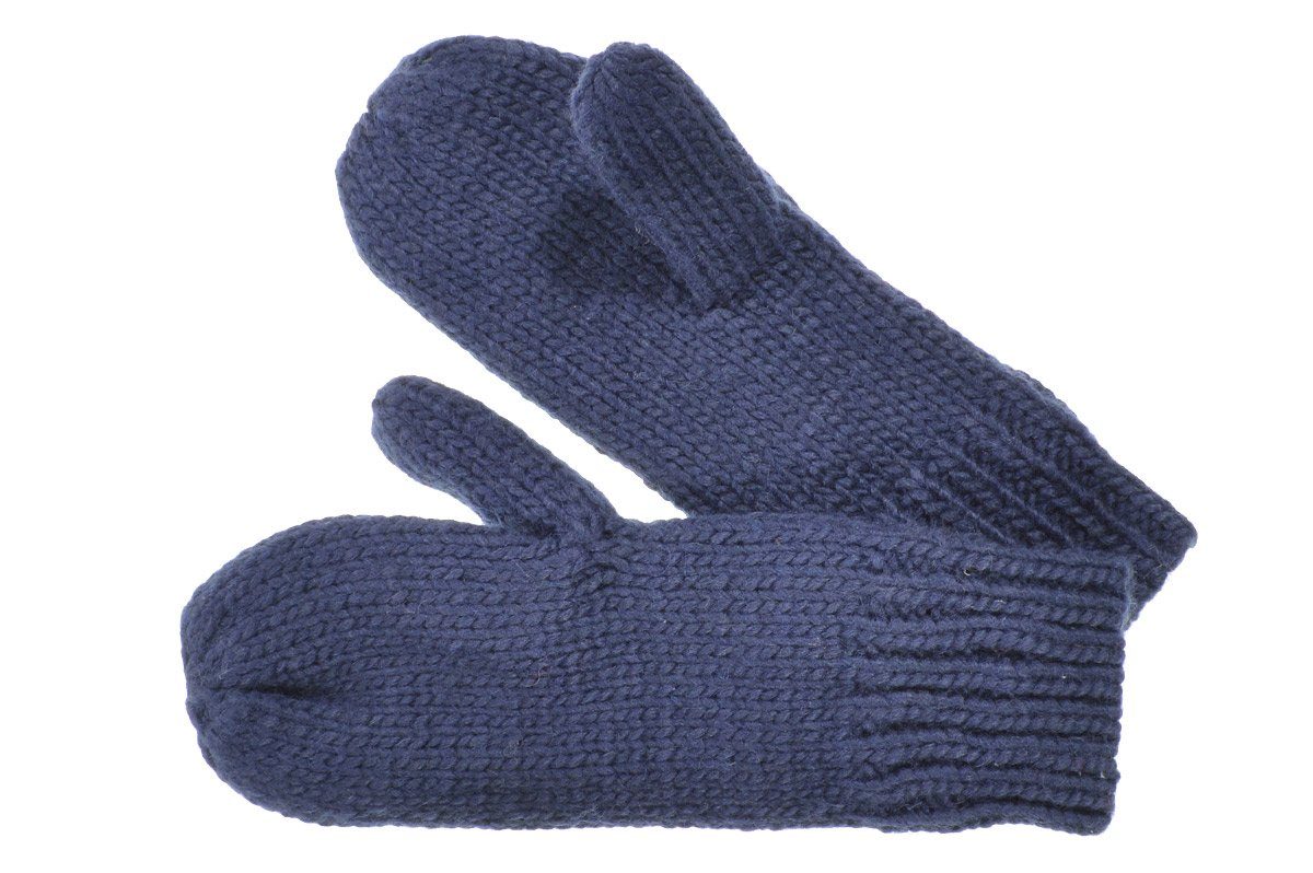 Seeberger Strickhandschuhe Strickfäustlinge mit Fleecefutter 60-marine