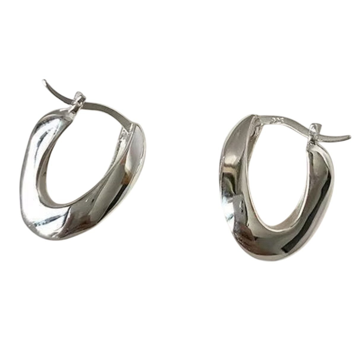 ELLAWIL Klappcreolen Ohrcreolen Ohrschmuck Damenohrringe Creole runde Ohrringe (GESCHENKIDEE, Sterling Silber 925), inklusive Geschenkschachtel