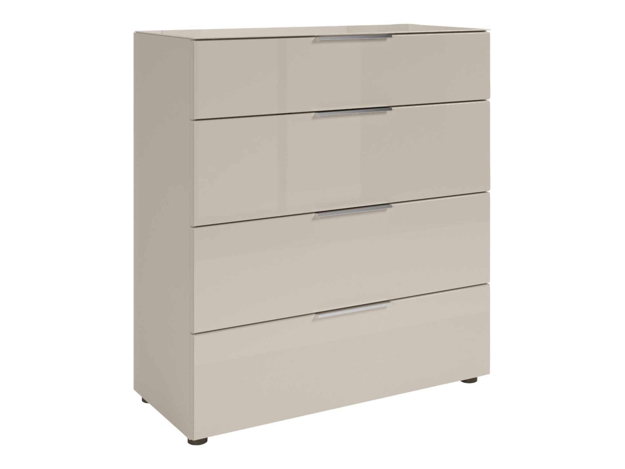 moebel-dich-auf Schubkastenkommode TREND 10 (90 cm breit, Metallgriffe), Front und Oberboden aus Glas