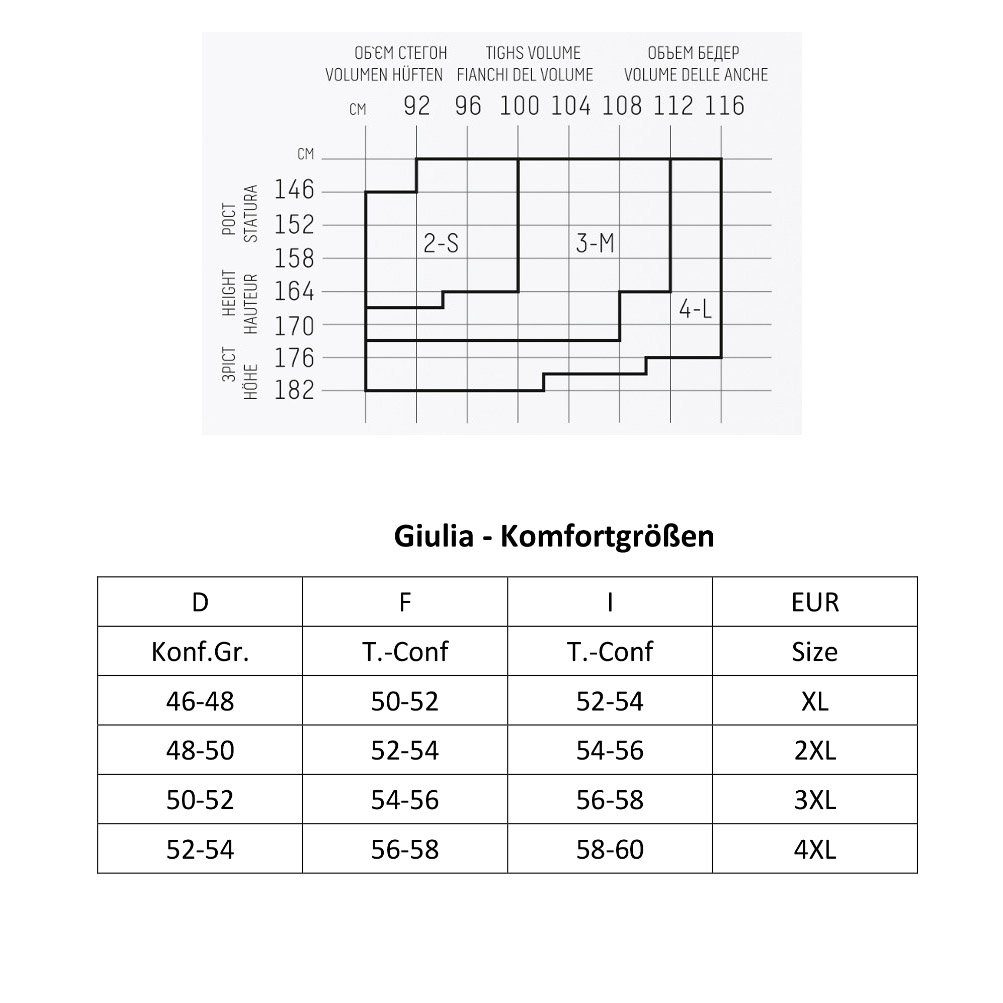 Pack) semi-transparent Komfortgröße in GIULIA Figur 1 zierliche Schwarz St. (Packung matt 40 DEN für MOLLY Feinstrumpfhose & 1-er
