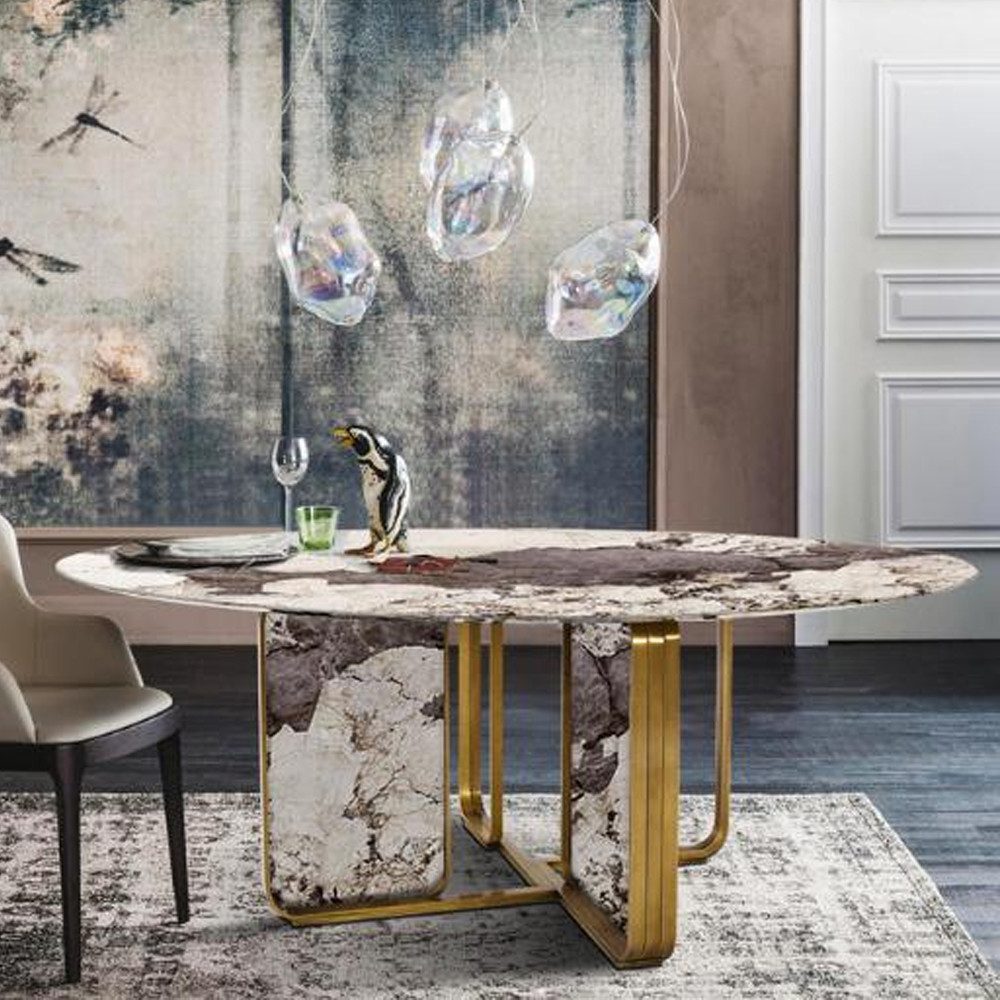 Xlmoebel Esstisch Runder Steintisch mit modernem Design und eleganter Formgebung (1-St., Esstisch), Hergestellt in Europa