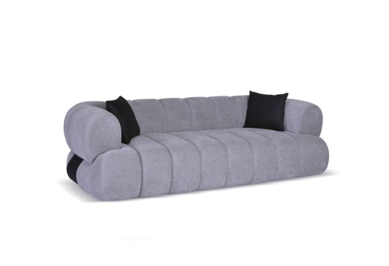 JVmoebel 3-Sitzer Graues Polstersofa Luxus 3-Sitzer Couch Polster Wohnzimmer Sofas, 1 Teile, Made in Europa