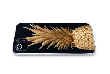MuchoWow Handyhülle Ananas - Gold - Farbe - Schwarz - Obst - Luxus, Phone Case, Handyhülle Xiaomi Mi 11, Silikon, Schutzhülle