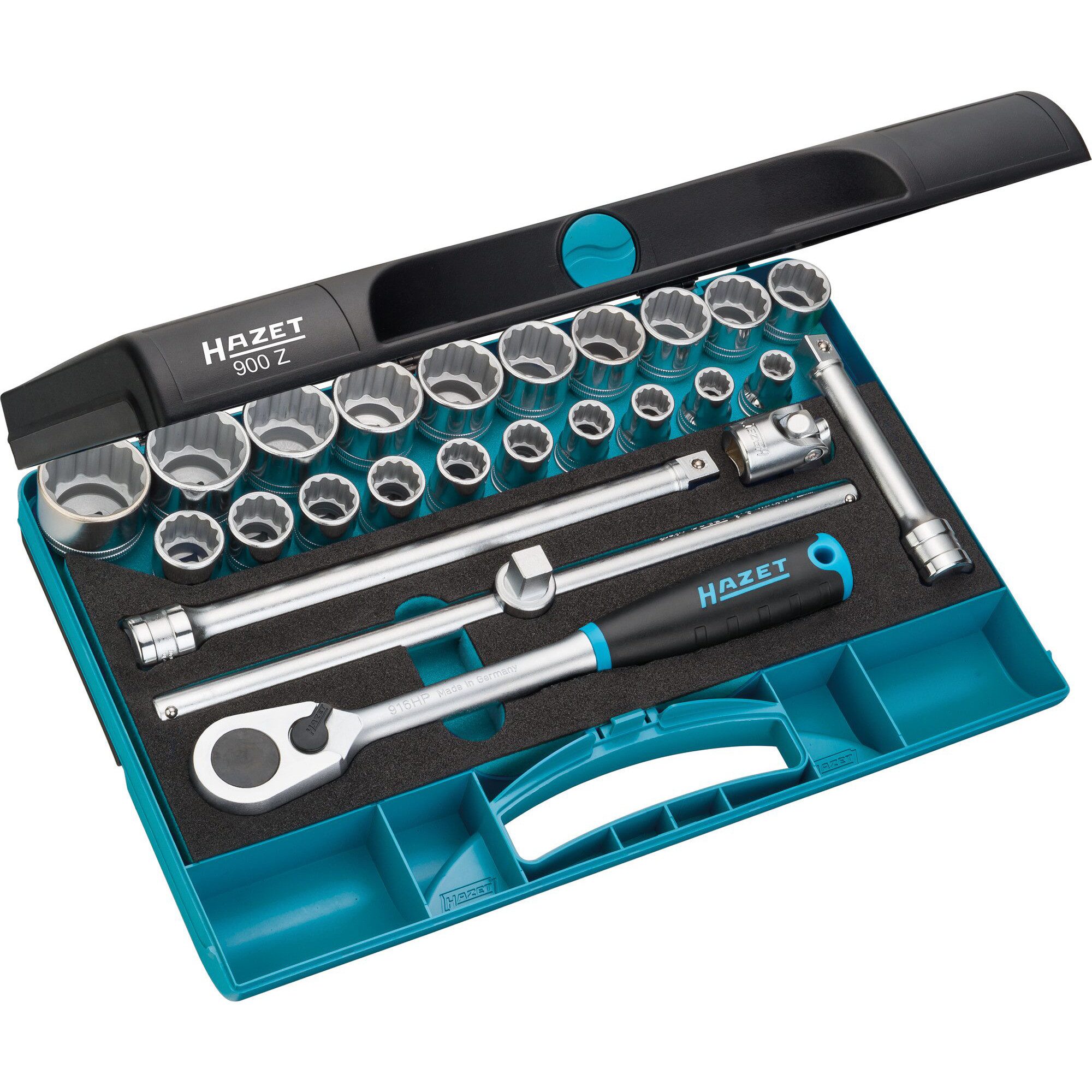 Bit- und Steckschlüsselset Hazet Steckschlüssel-Satz 900Z, 1/2", 25-teilig