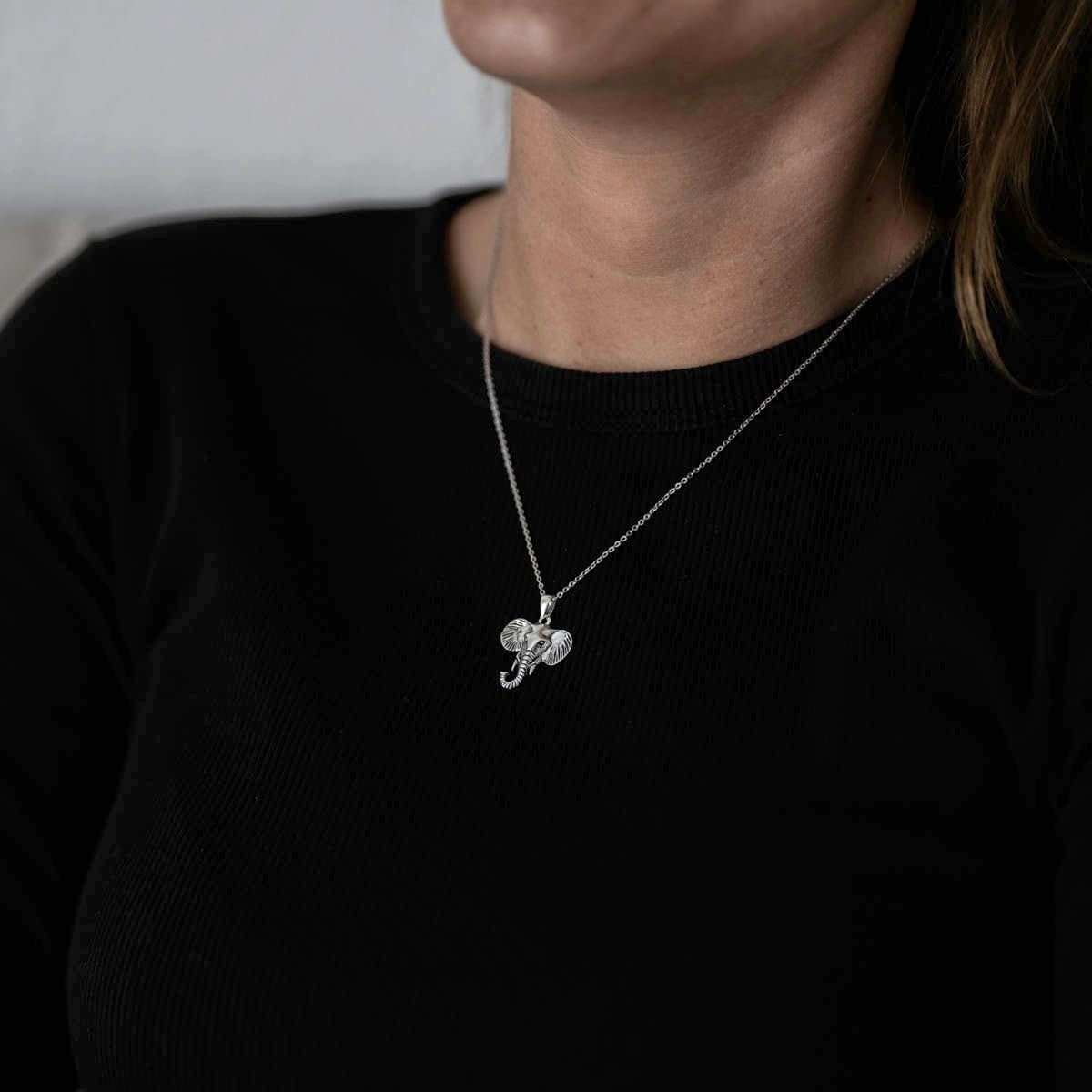 Materia Kettenanhänger Damen Silber Elefant Kopf Afrika antik KA-187, 925 S günstig online kaufen
