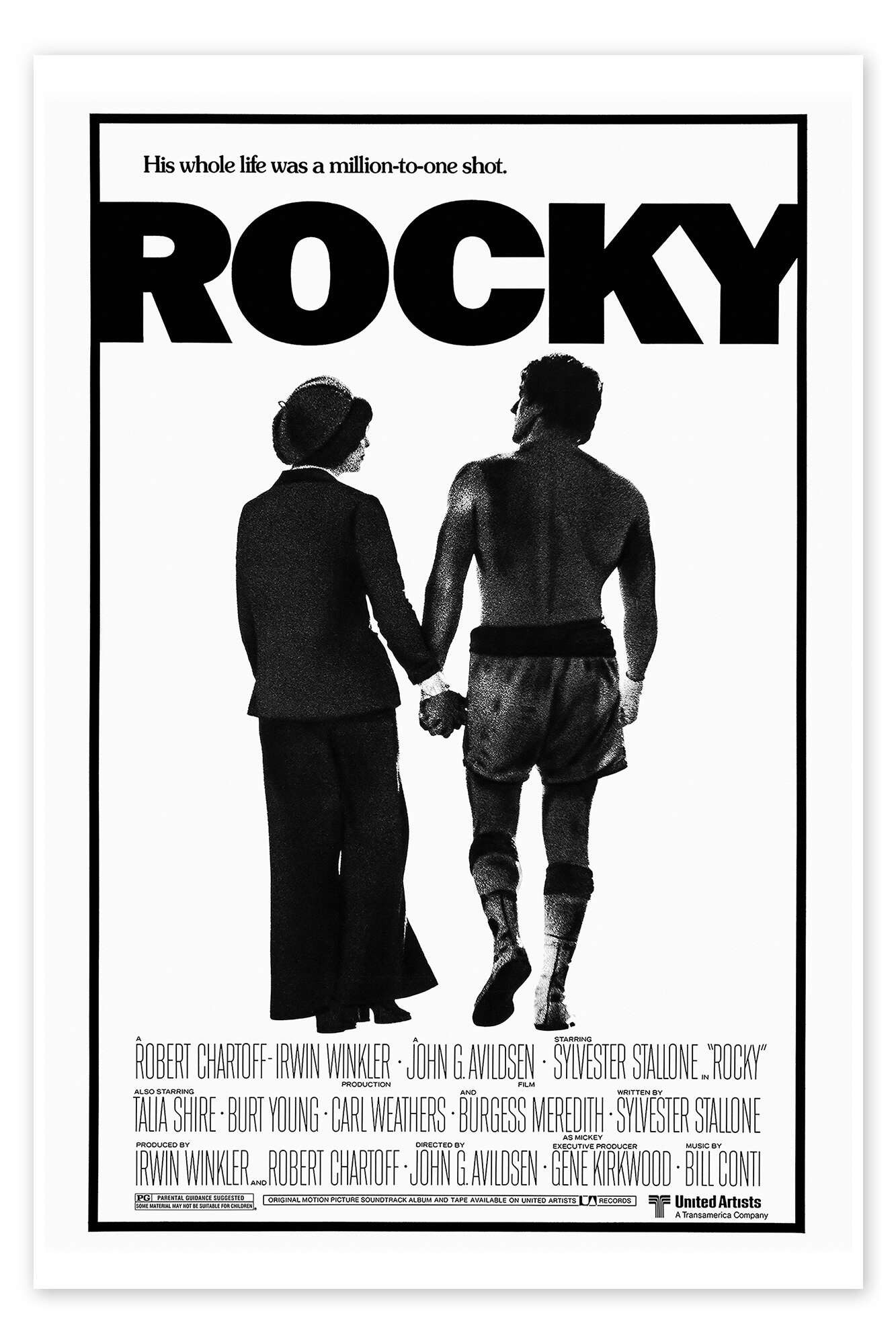 Posterlounge Wandbild Rocky (Englisch), Vintage Entertainment Collection, erhältlich als Poster, Leinwandbild, Wandsticker oder Acrylglasbild