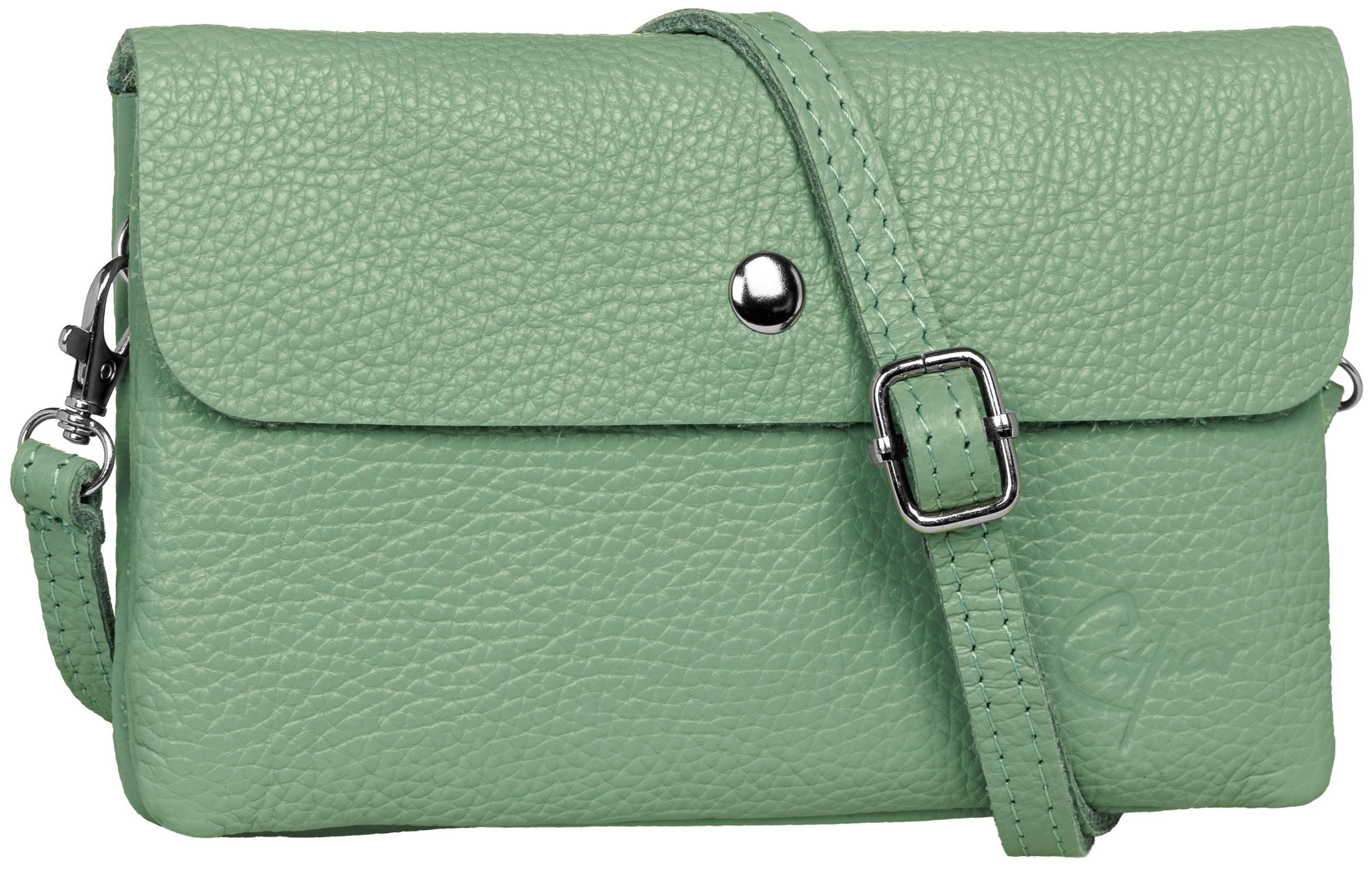 Caspar Umhängetasche Mini Leder Clutch Damen Handtasche - CLASSIC LINE - Modell No.827, leicht, elegant & unempfindlich - 100% Echtleder - Handmade in Italy