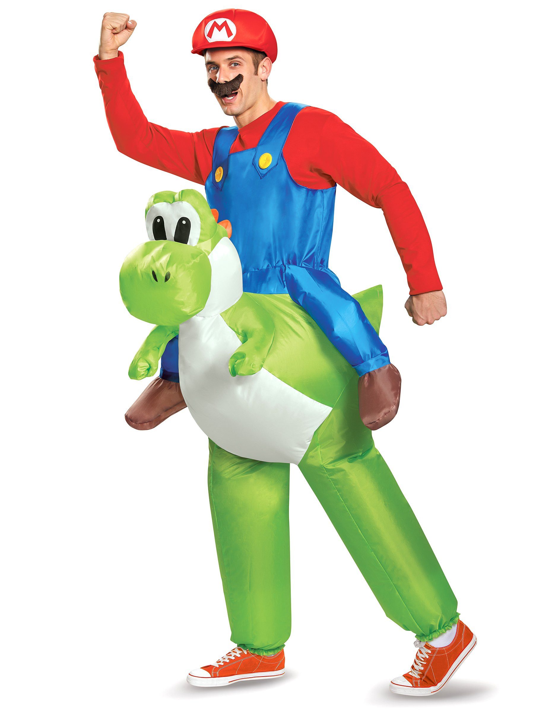 Kostüm Aufblasbares Nintendo Huckepack-Kostüm Mario auf Yoshi Lizenzware
