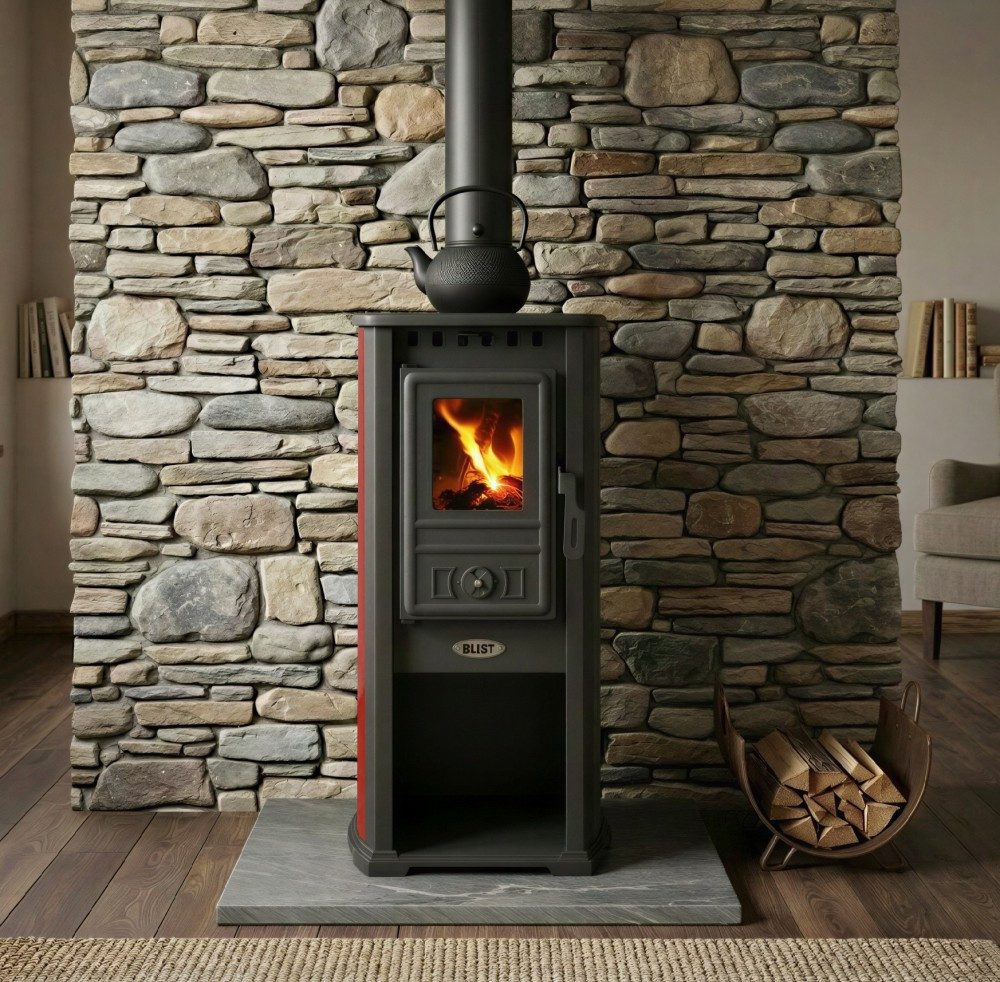 Blist Kaminofen BERNA LUX G 4.0 rot, 5.9 kW