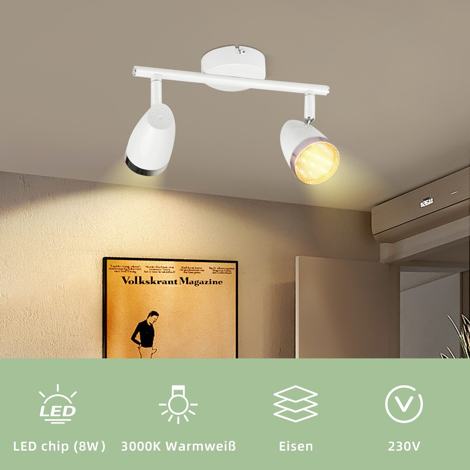 Nettlife LED Deckenstrahler 1/2/3/4 Flammig Modern 4W Schwarz/Weiß Warmweiß günstig online kaufen