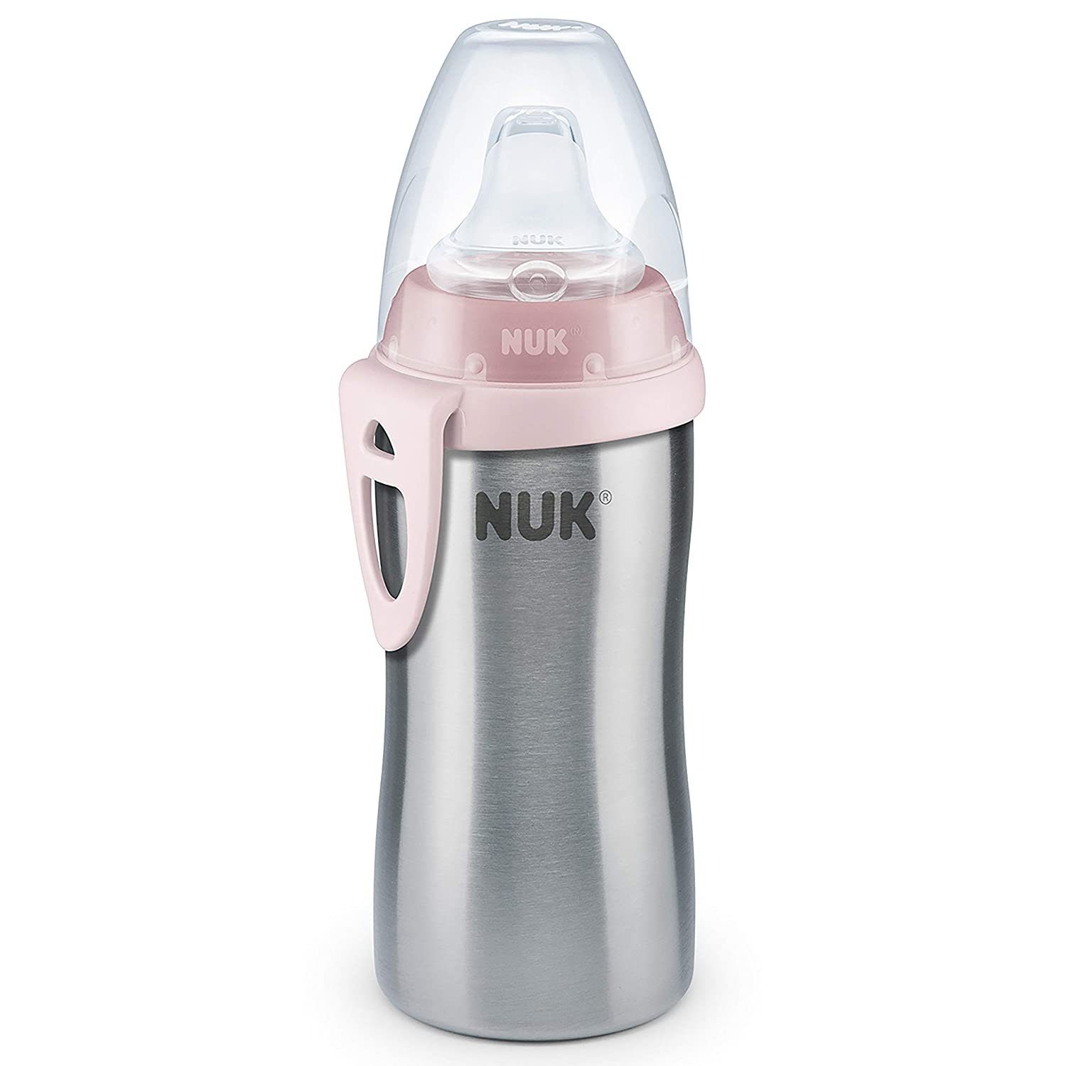 NUK Babyflasche NUK Active Cup Trinklernflasche, Edelstahl 215ml, 12+Monate ROSA