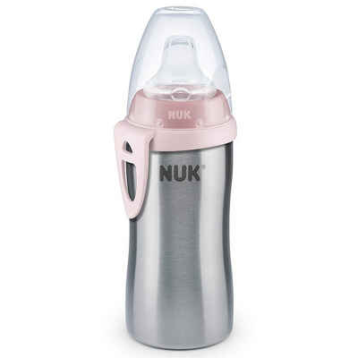 NUK Babyflasche NUK Active Cup Trinklernflasche, Edelstahl 215ml, 12+Monate