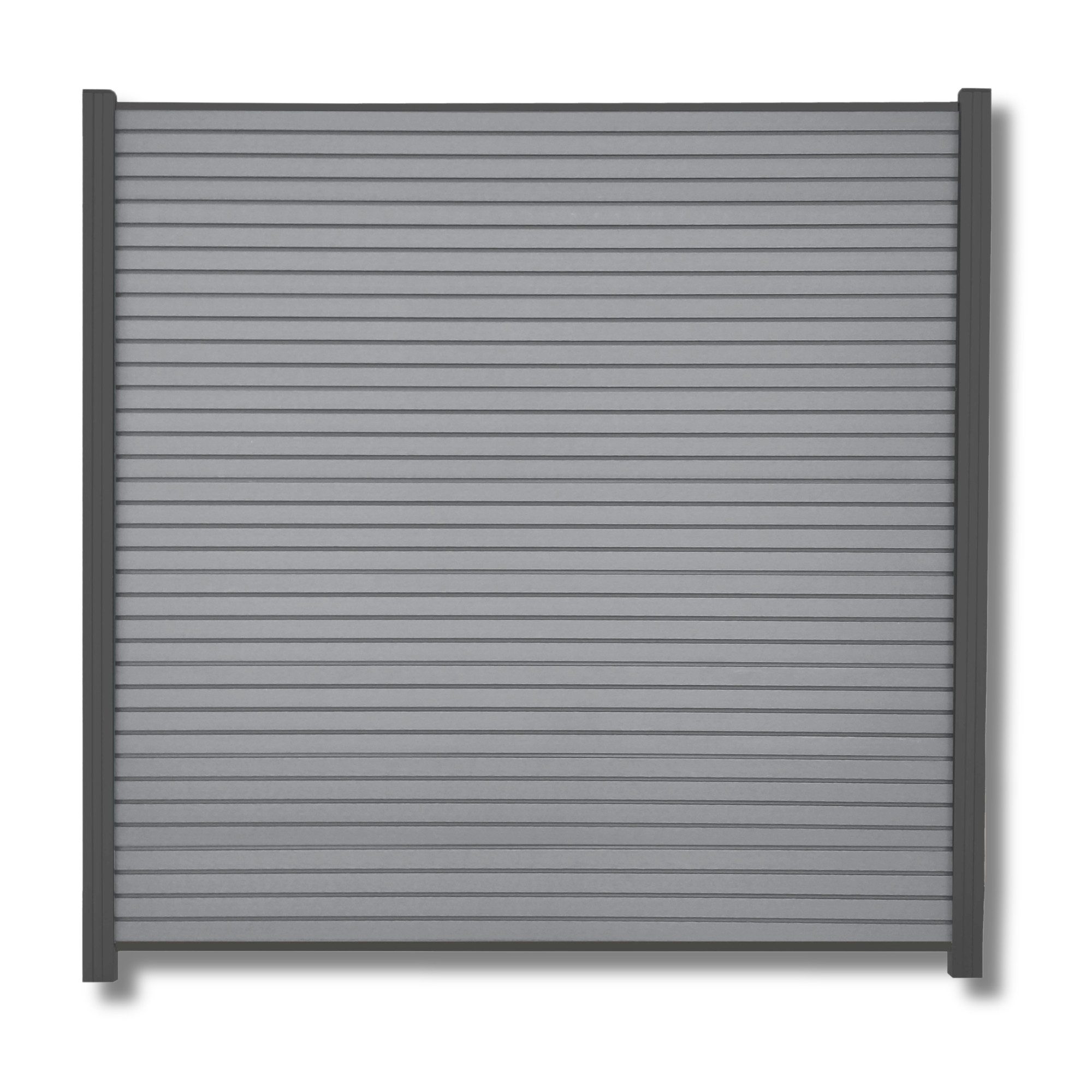 WPC Profi Zaun Zaun Sichtschutzzaun Sichtschutz Rhombus Grau Komplettset 180x185 cm, (Komplettset, mit Start- und Abschlussleisten, Pfosten und Zubehör)