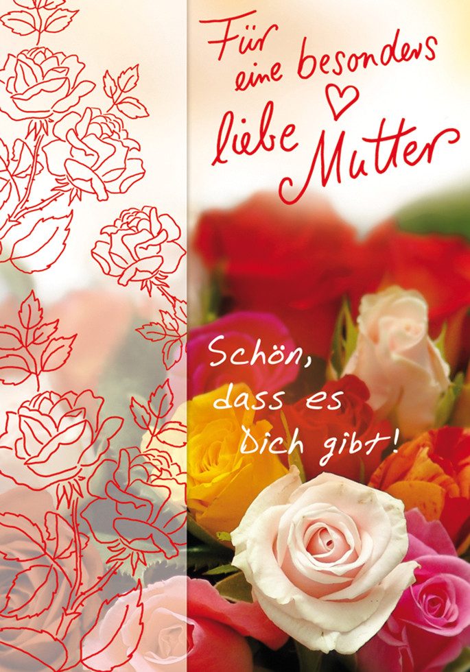 Perleberg Grußkarten Muttertag Glückwunschkarte im Format 115 x 17cm mit Umschlag uniq2