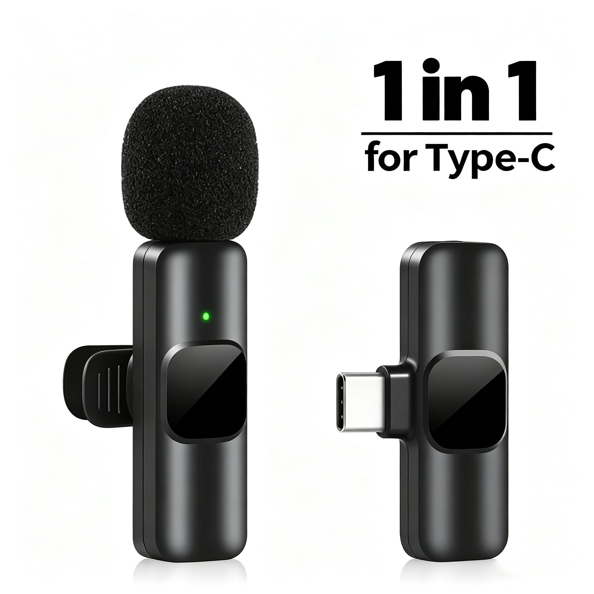 ibettertec Mikrofon Kabelloses Lavalier Mikrofon für ios Handy/iPhone/Computer/Kamera, 2,4-GHz-Funkübertragung, Geräuschunterdrückung, Plug & Play