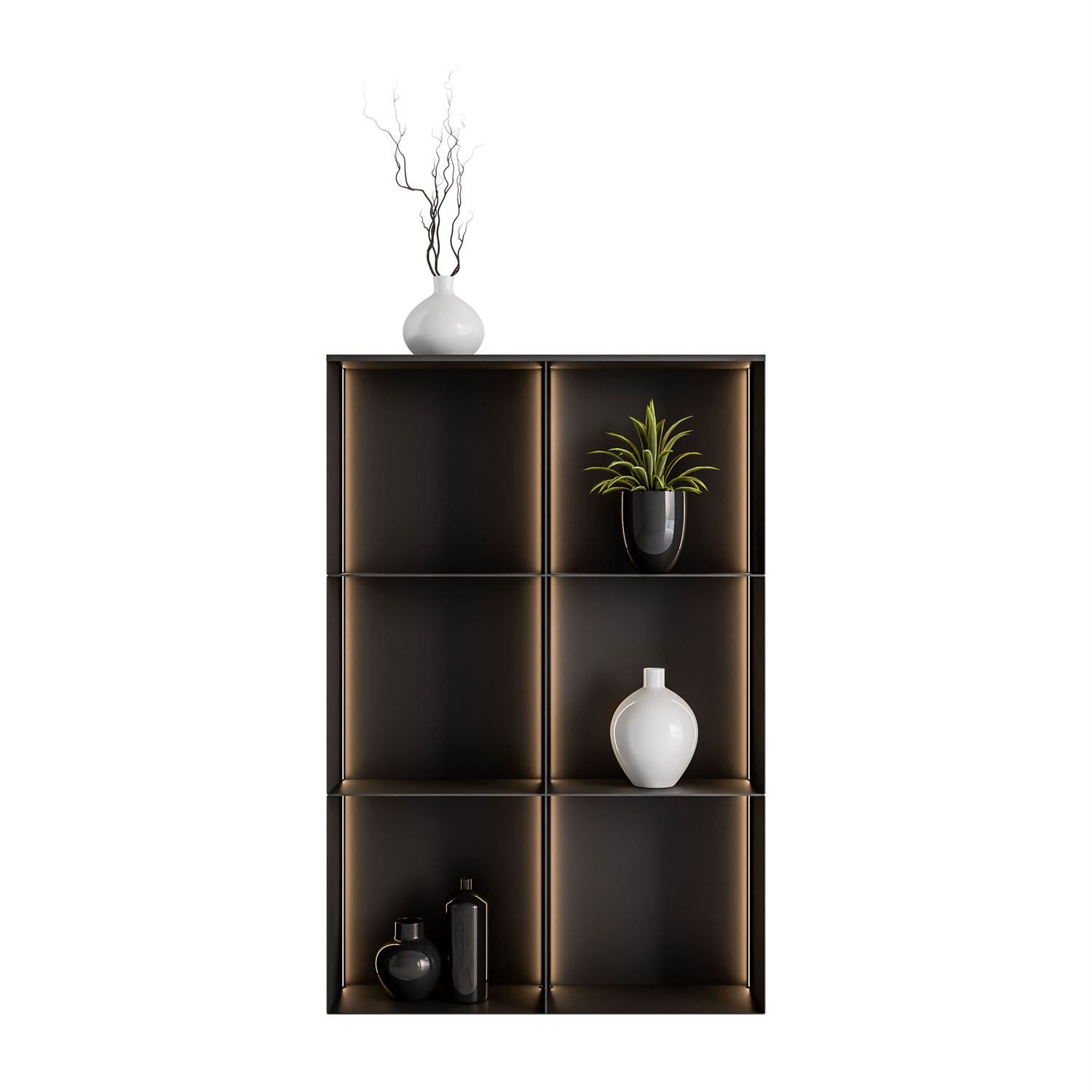 Lookway Regal QUADRO IV aus Metall mit LED-Beleuchtung