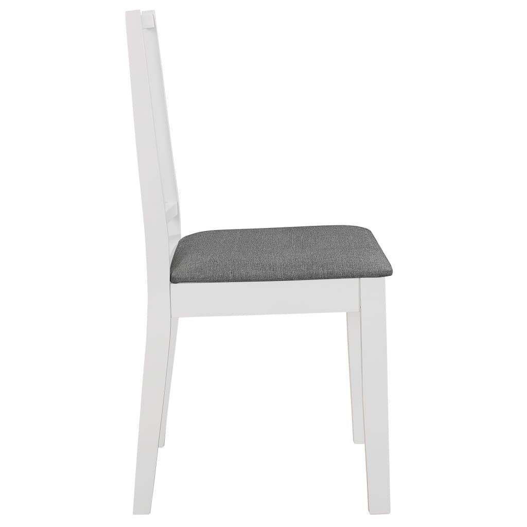 vidaXL Stuhl Esszimmerstühle mit Polstern Weiß Stk Massivholz 2